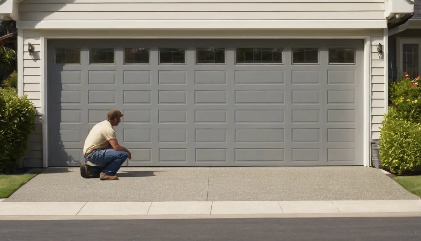 A local garage door provider inspecting the tracks of a residential garage door in the Painesville area